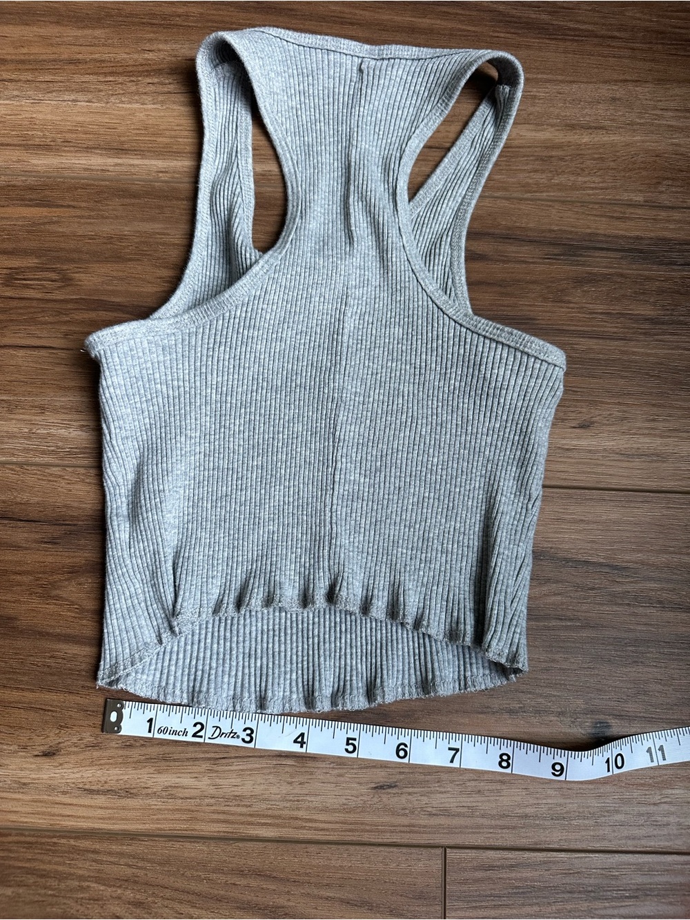 Dazy Ribbed Racerback Tank Top in Light Gray - Picture 5 of 5